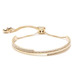 Vince Camuto Gold Tone Pretty Pave Slider Bracelet Bolo Closure